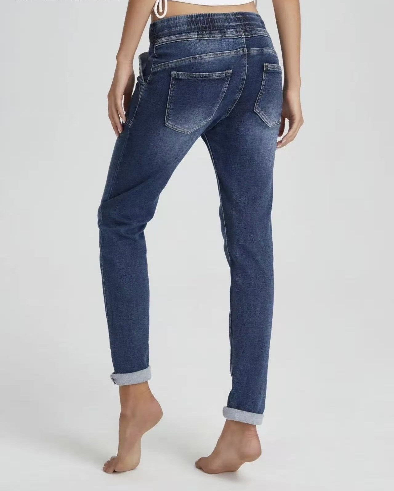 Jogger Jeans i Washed Denim från Jörlevik of Sweden - baksida | Lilla Hem