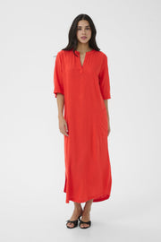 KAmilia Kaftan Dress Poppy Red närbild | Lilla Hem