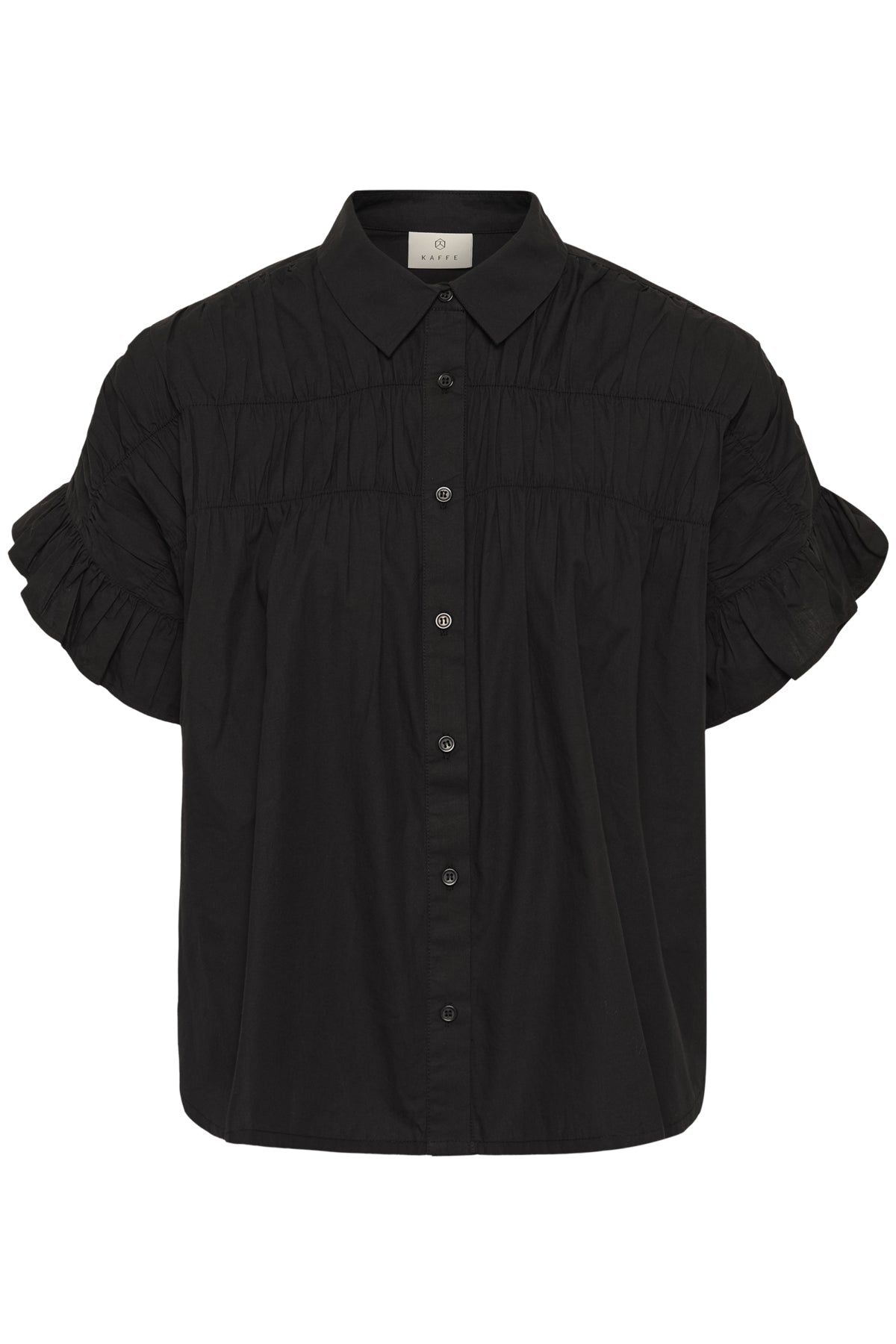 KAverdina Flouncce Shirt Black Deep framsida | Lilla Hem