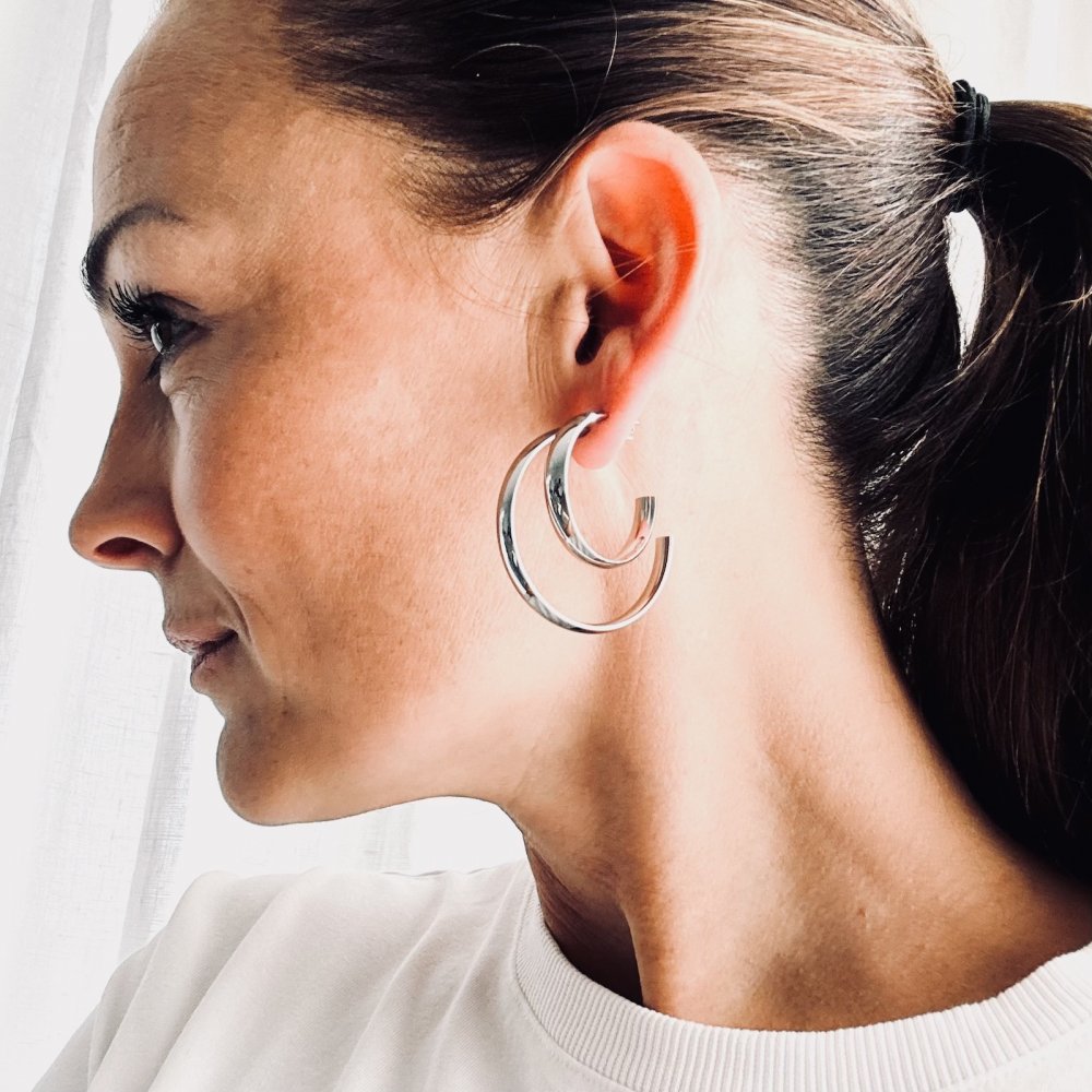 Annie Hoop 40mm Silver - Bud To Rose | Lilla Hem