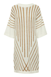 BYOTIKI JACQUARD DRESS Marshmallow Mix - B. YOUNG hos Lilla Hem