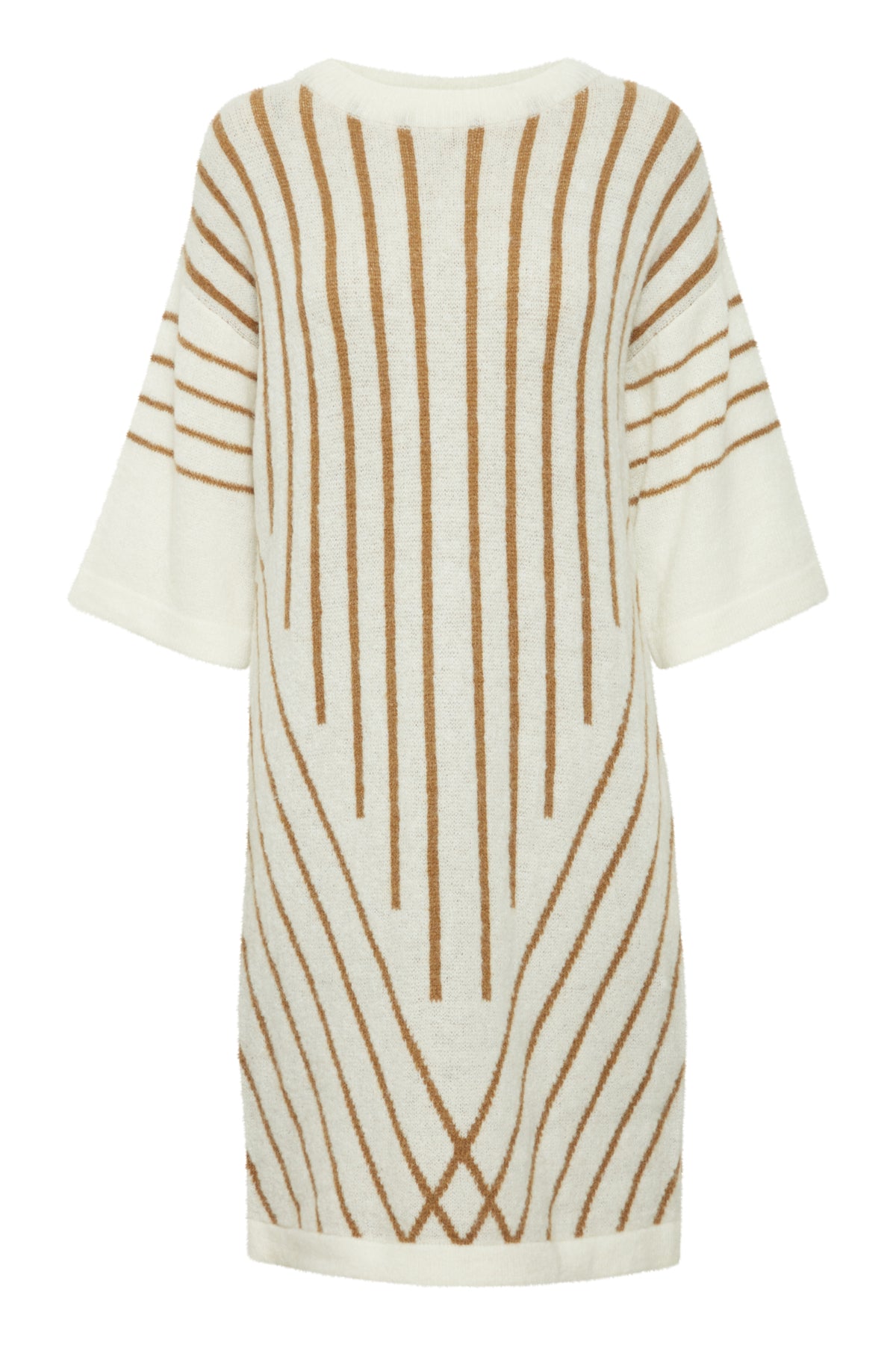 BYOTIKI JACQUARD DRESS Marshmallow Mix - B. YOUNG hos Lilla Hem