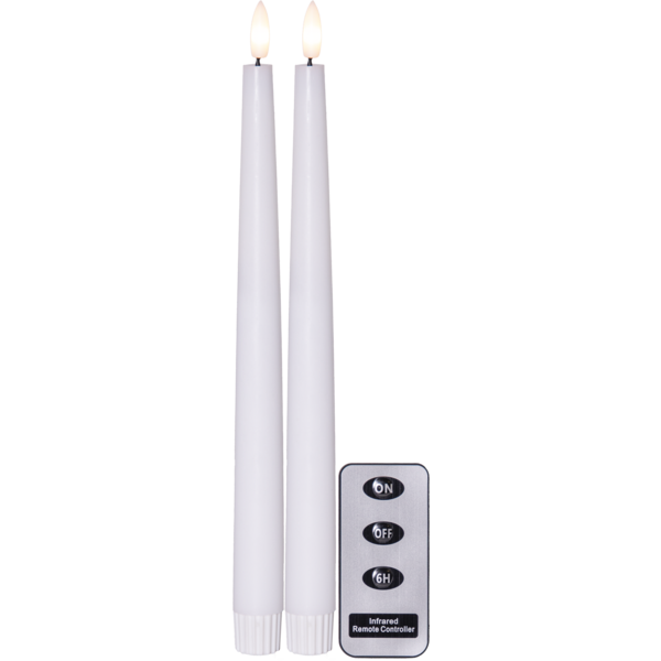 LED Antikljus 2-pack Vit Flamme Slim - Star Trading hos Lilla Hem