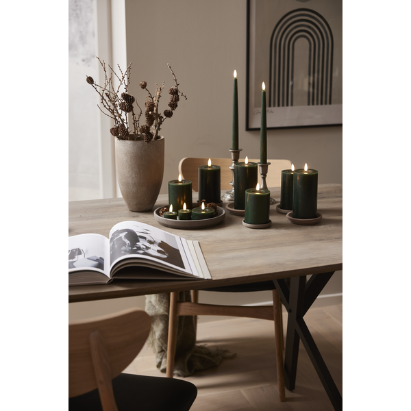 LED Antikljus 2-Pack Grön Flamme Slim - Star Trading | Lilla Hem