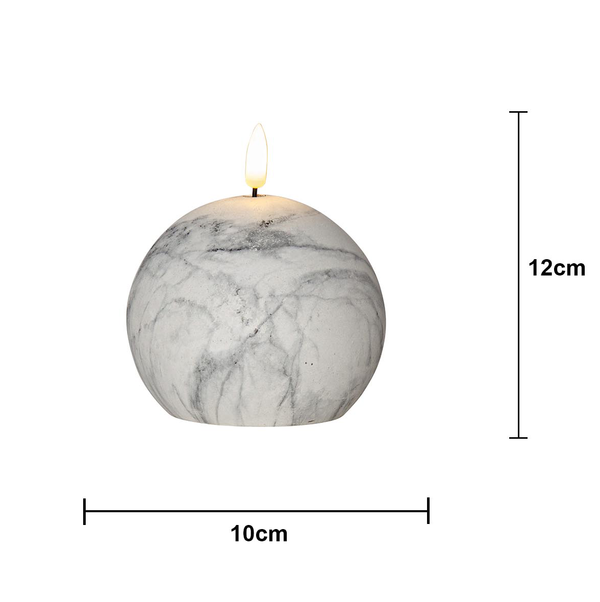LED Blockljus Flamme Marble Klotform - Star Trading | Lilla Hem