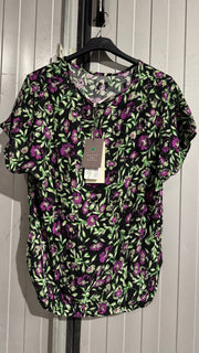 KAisolde Amber 36 Black/Green/Purple Flower - KAFFE hos Lilla Hem