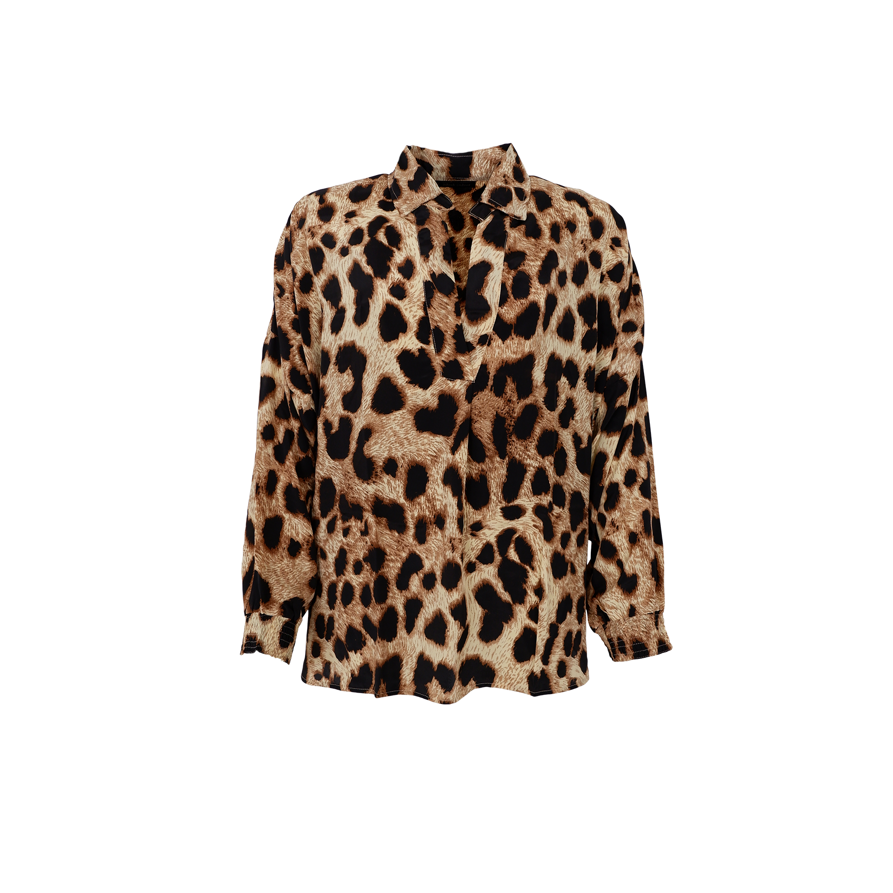 BCLUNA Kaftan Blouse Golden Leopard - Black Colour | Lilla Hem