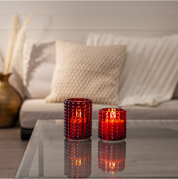 LED Ljus Rött Glas Flamme Dotty - Star Trading | Lilla Hem