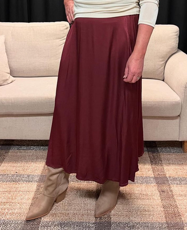 Viskoskjol Onesize Wine - Fashion By K hos Lilla Hem
