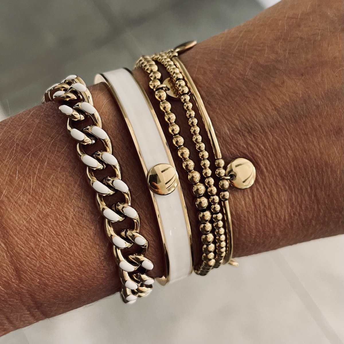 Capri 3-Pack Bracelet Gold - Bud To Rose | Lilla Hem