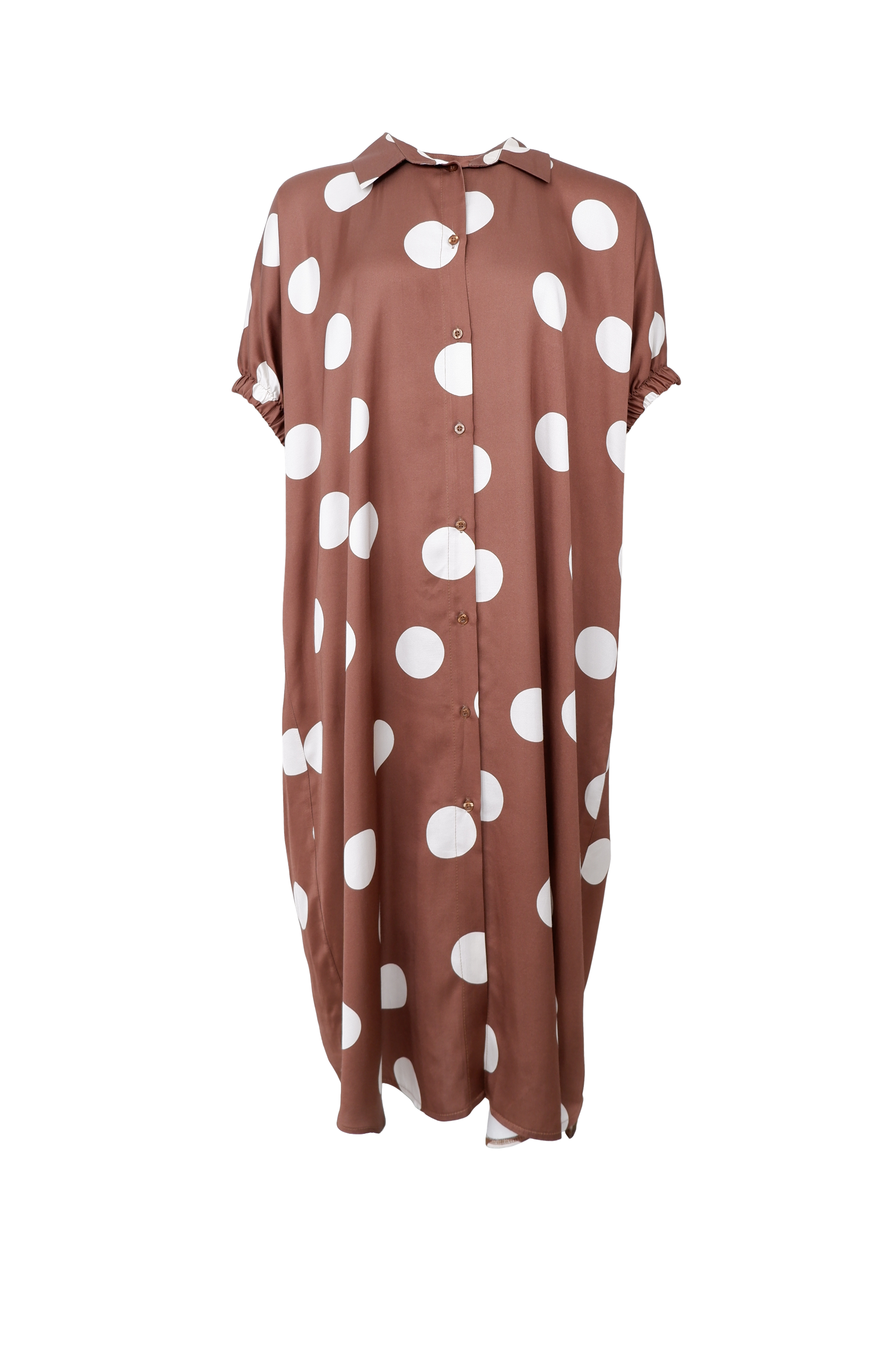 BCMABEL Satin Dress Mocca Dot - Black Colour | Lilla Hem