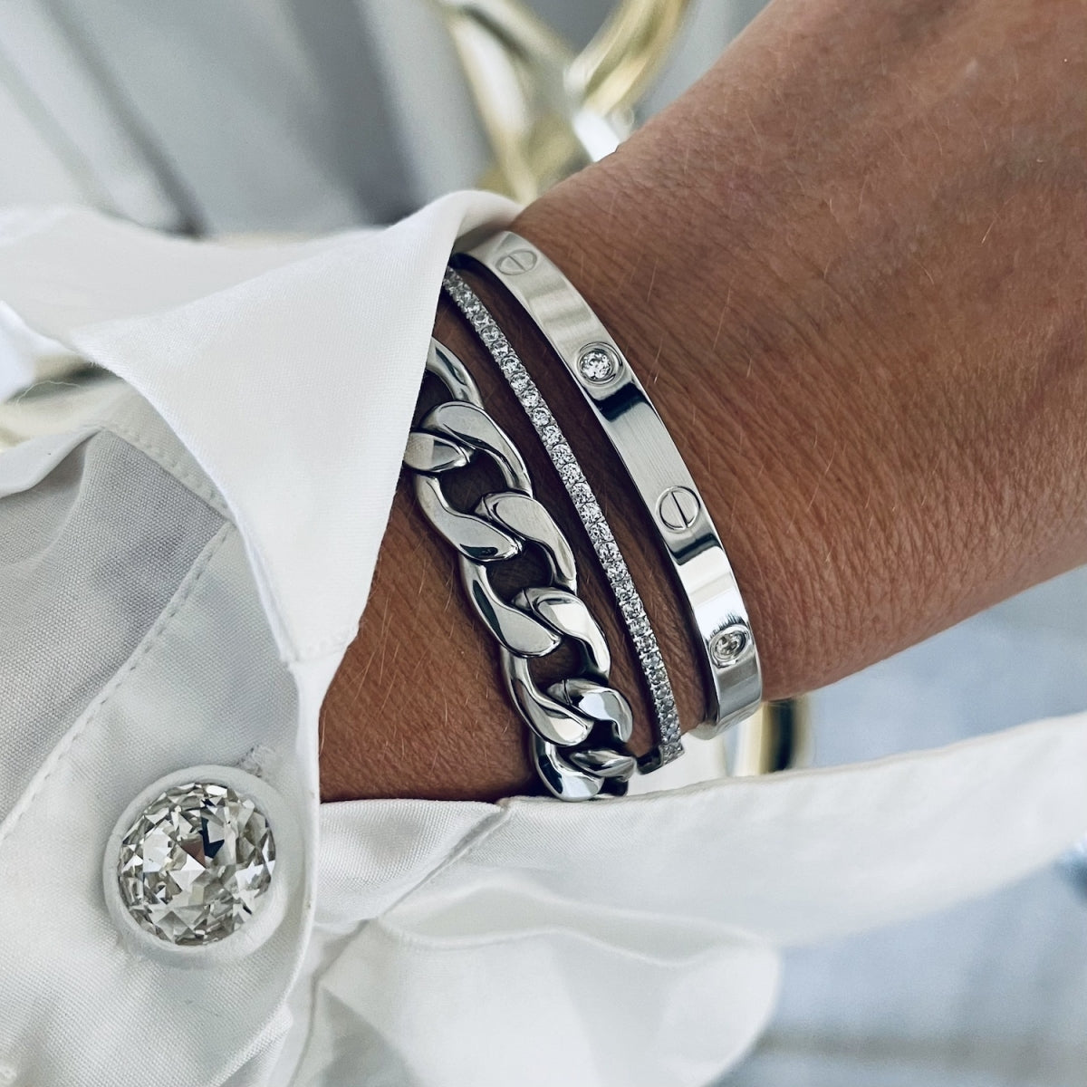 Vegas Bracelet Silver - Bud To Rose | Lilla Hem