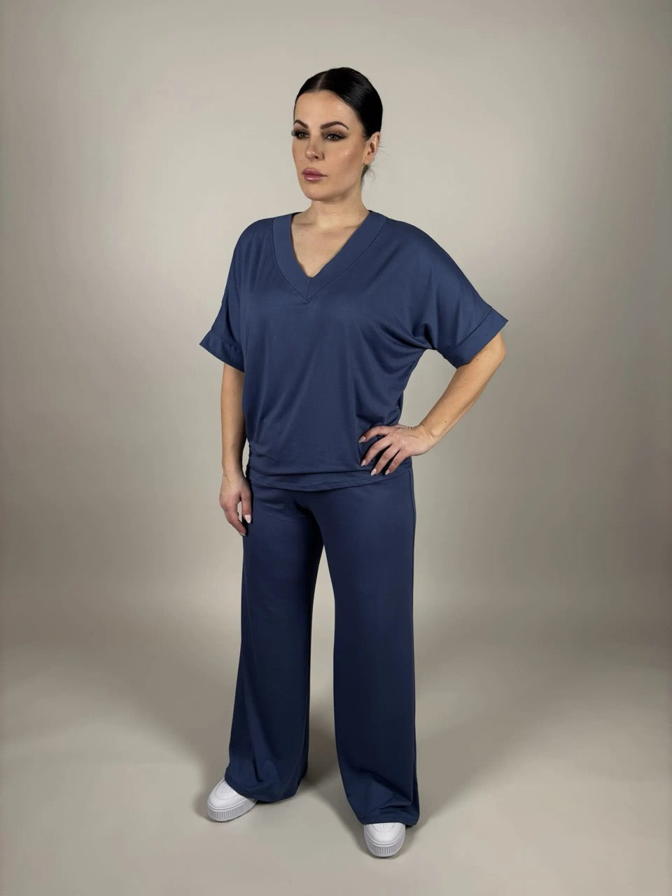 Viskostopp Line jeansblå - Camicia hos Lilla Hem