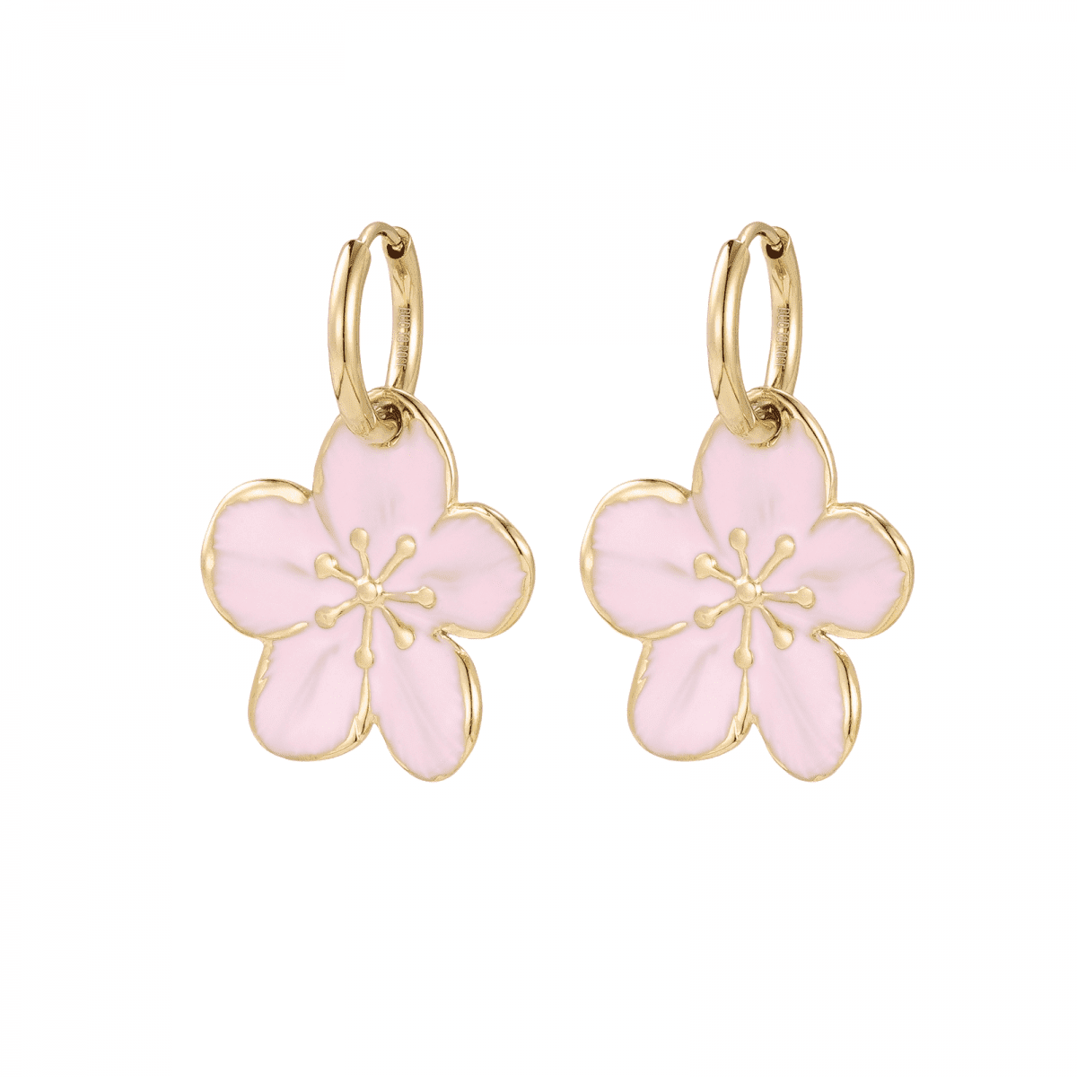 Calista Enamel Earring Lt. Pink/Gold hos Lilla Hem