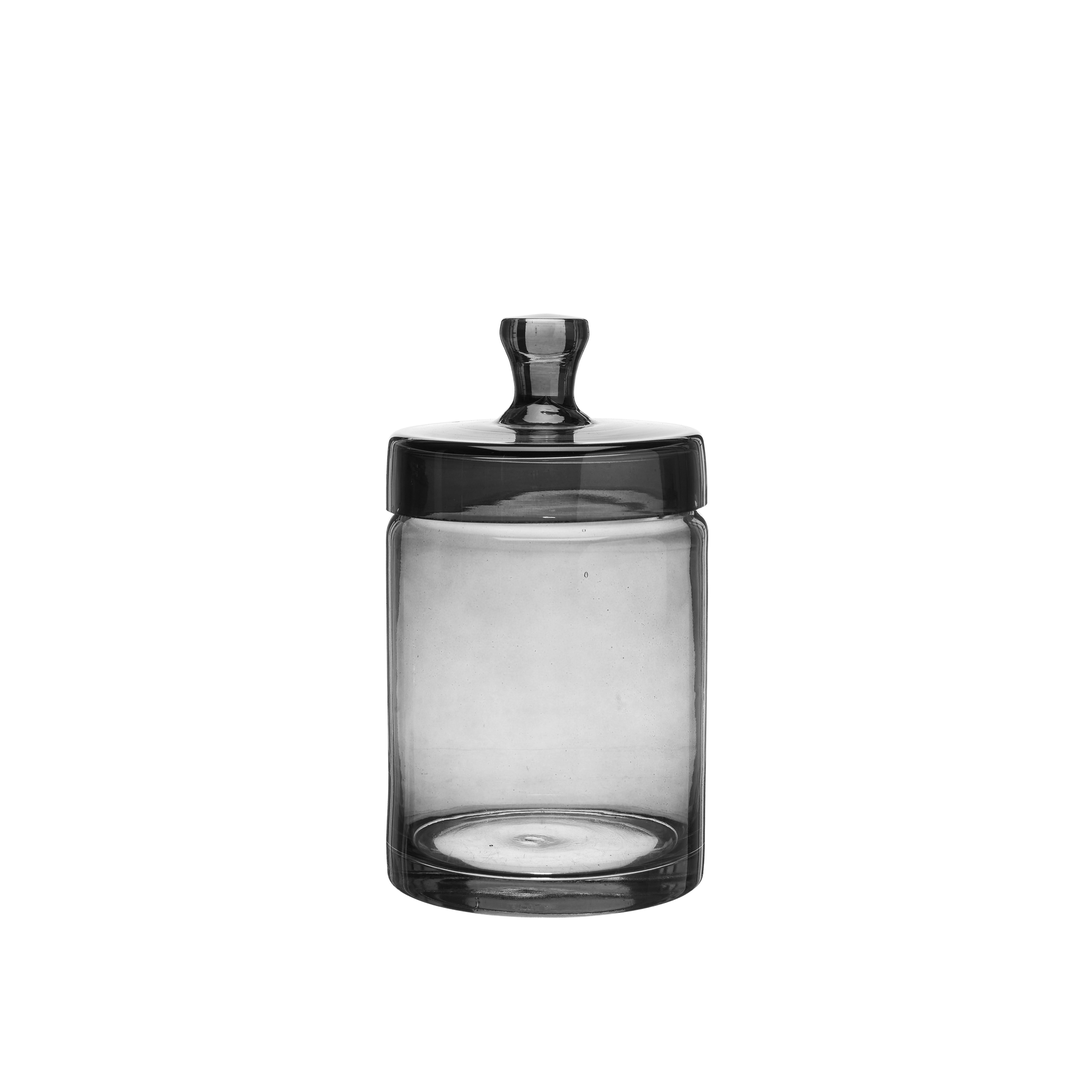Glasburk med Lock Rökfärgat Glas 11x20cm - Wikholm Form | Lilla Hem