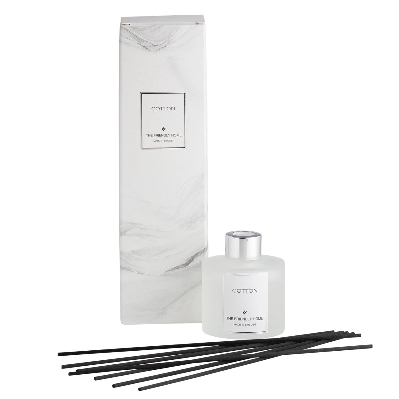 Doftpinnar Cotton frostat glas 100ml - The Friendly Home hos Lilla Hem