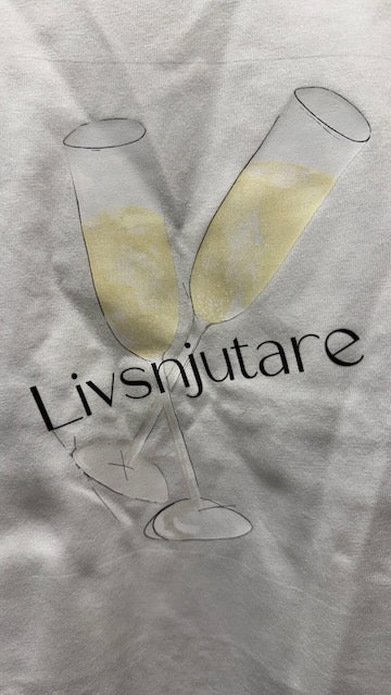 T-Shirt Livsnjutare Vit Vit - AP Design | Lilla Hem