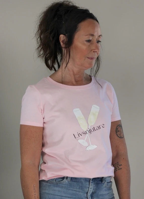 T-Shirt Livsnjutare Rosa Rosa - AP Design | Lilla Hem