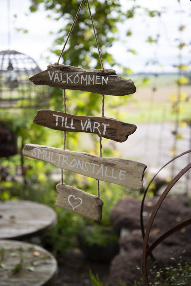 Mobil av Drivved "välkommen..." 35 Cm - Different Design | Lilla Hem