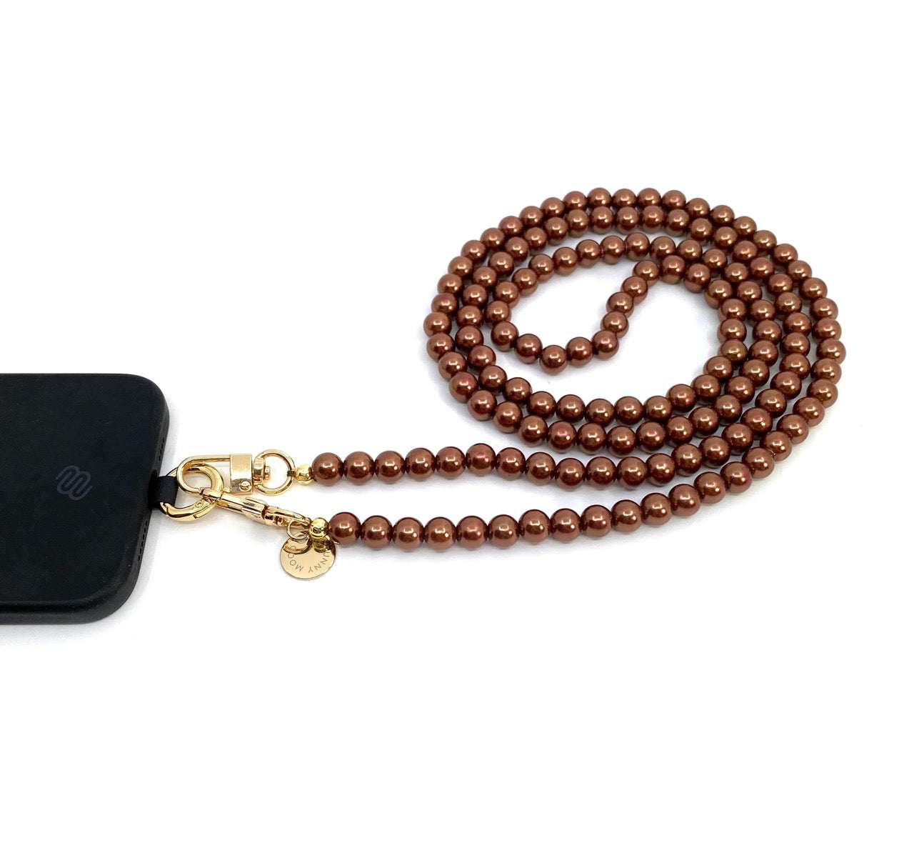 Mobilhalsband Milla Deco Strap Brown Gold - In Sunny Mood hos Lilla Hem