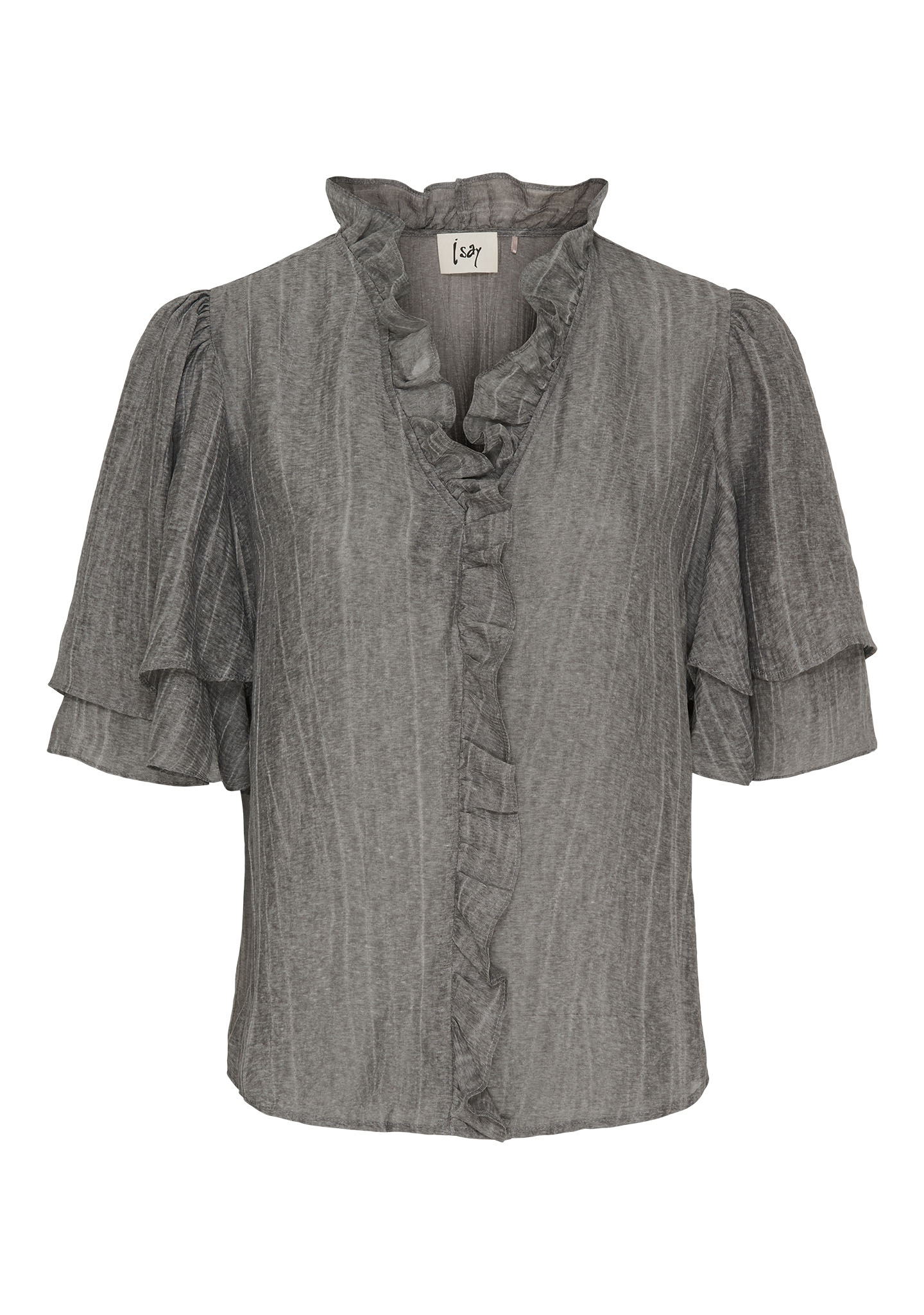 Harper S/s Blouse 923 Washed Grey - I SAY | Lilla Hem
