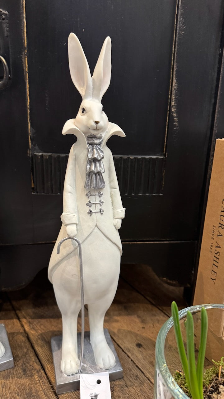 Hare i vit/silver 40cm - Kärrstegens Gård hos Lilla Hem
