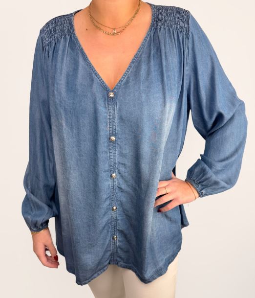 Blus Tencell M.Wash Onesize - Caramelle Fashion hos Lilla Hem