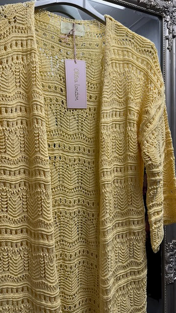Virkad Kaftan Gul Onesize - Caramelle Fashion | Lilla Hem