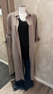 Skjortklänning linne Taupe - Caramelle Fashion hos Lilla Hem