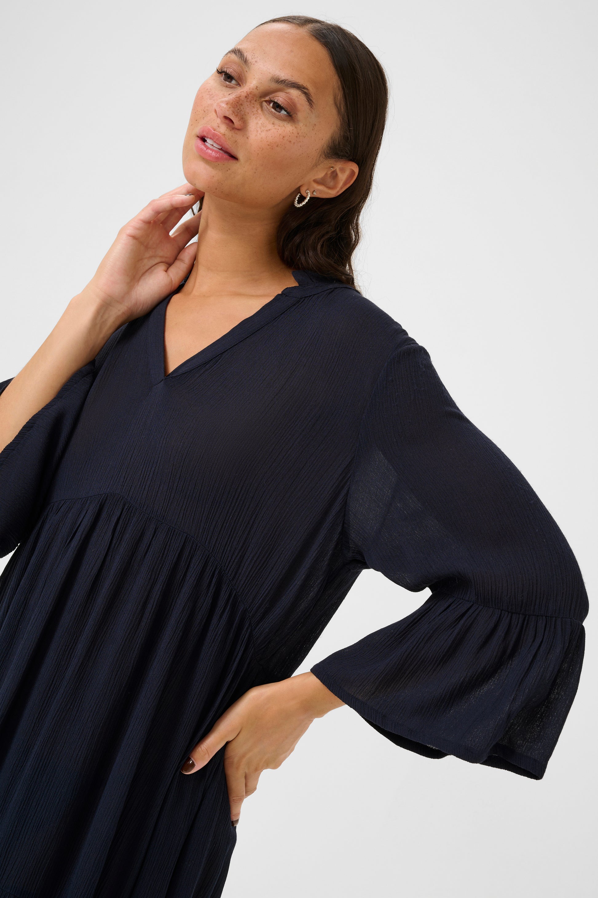 KAmarianah Amber Dress Midnight Marine - KAFFE | Lilla Hem