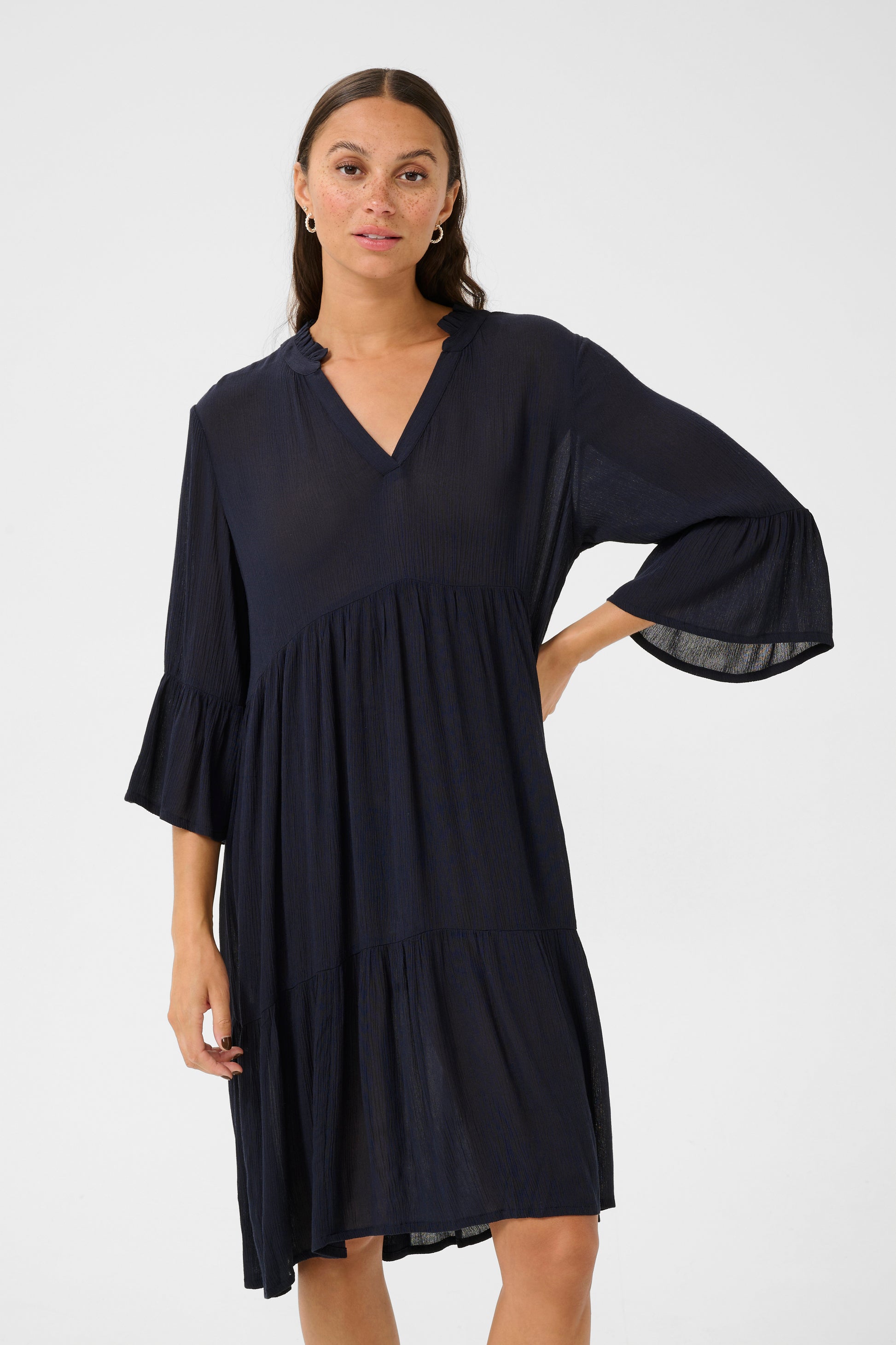 KAmarianah Amber Dress Midnight Marine - KAFFE | Lilla Hem