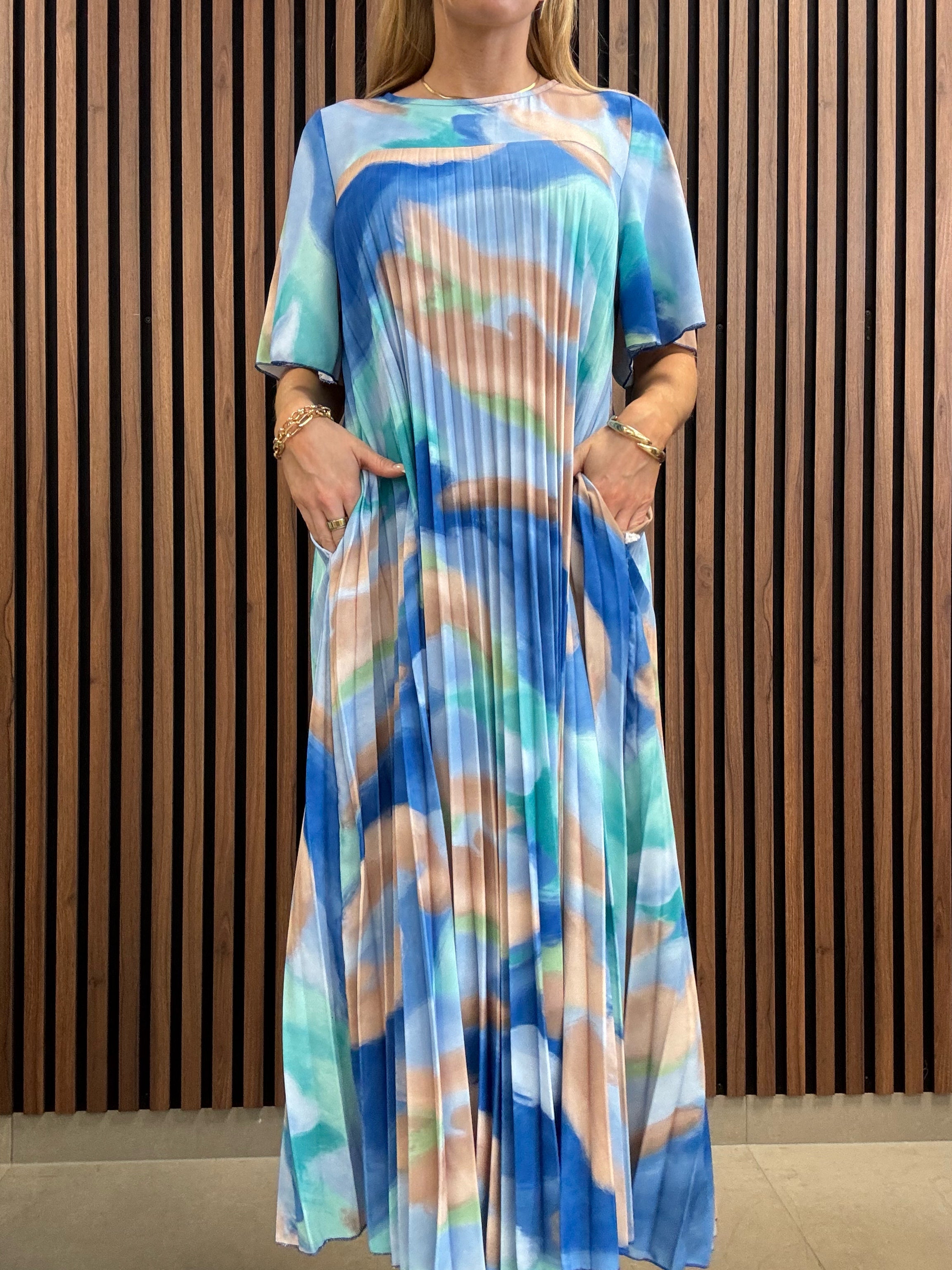 Klänning Majo Blå/beige Onesize - Gemini | Lilla Hem