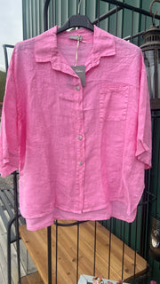 Anne linneskjorta Bubbelgum Onesize - L8 Fashion hos Lilla Hem