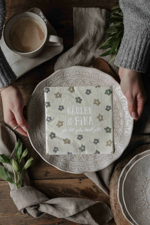 Servetter Kärlek & Fika 20st 33x33cm - Majas Cottage | Lilla Hem