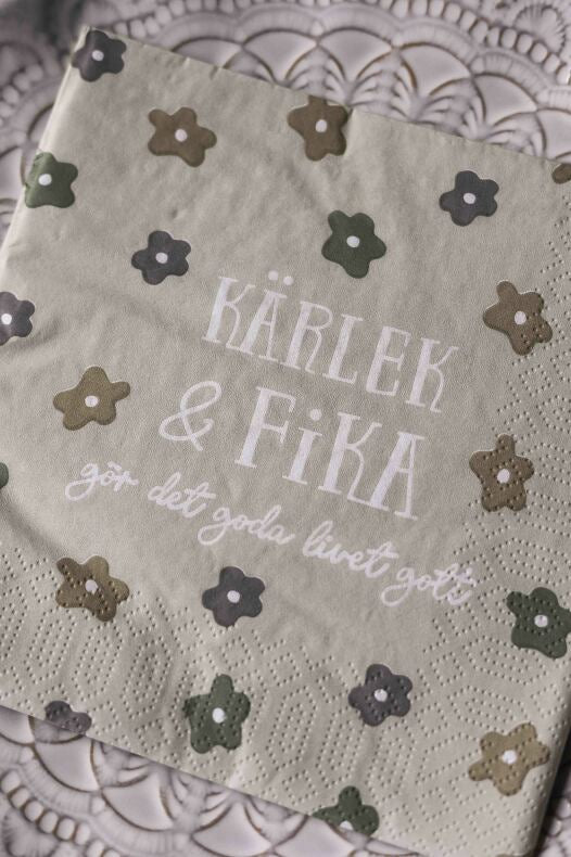 Servetter Kärlek & Fika 20st 33x33cm hos Lilla Hem