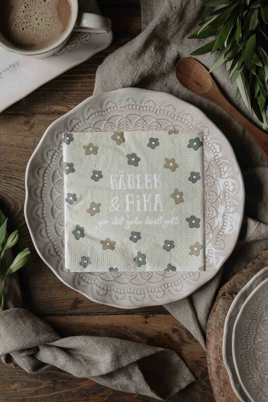 Servetter Kärlek & Fika 20st 33x33cm - Majas Cottage | Lilla Hem