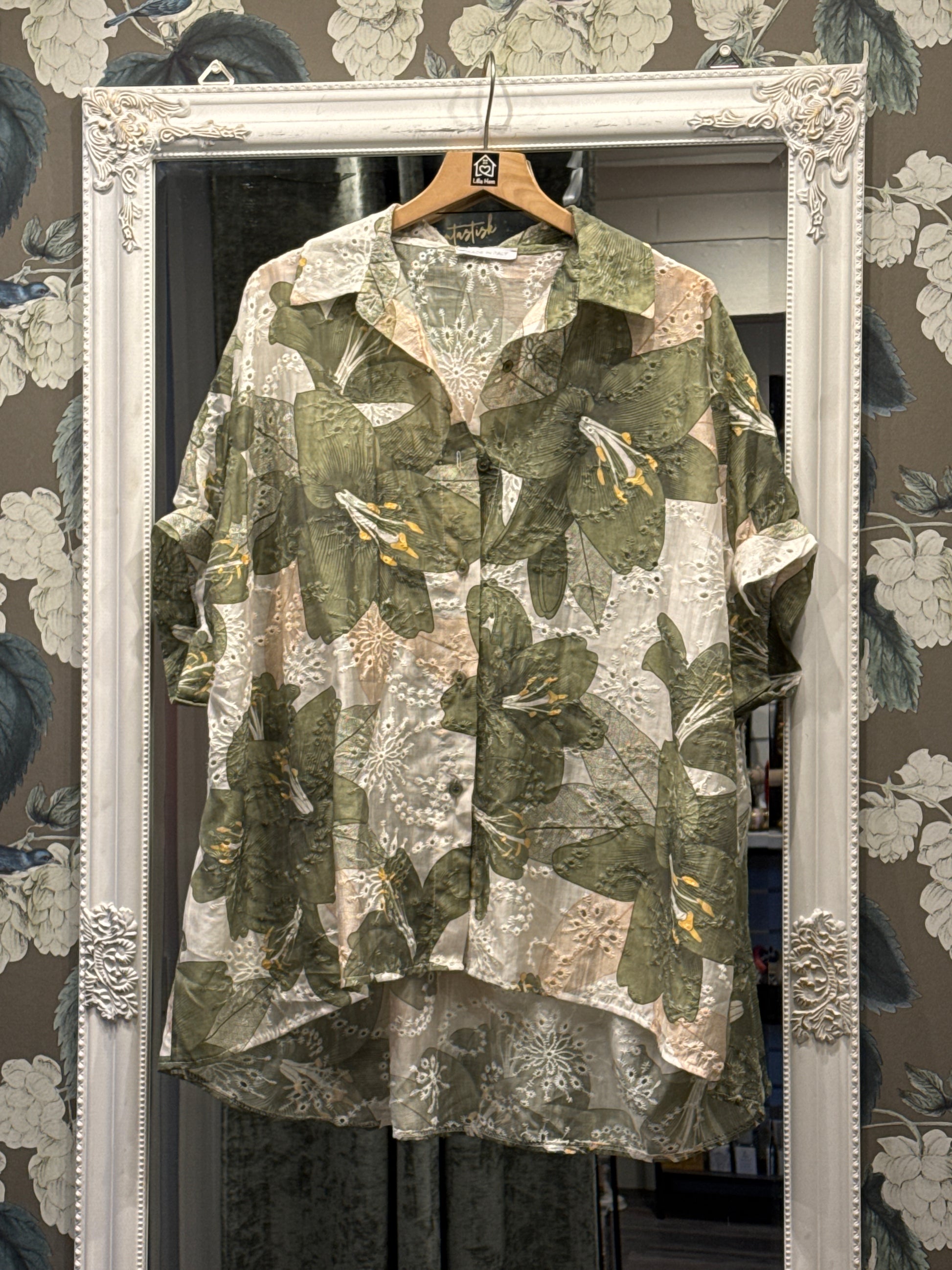Blus oversized Khaki Onesize - Caramelle Fashion hos Lilla Hem