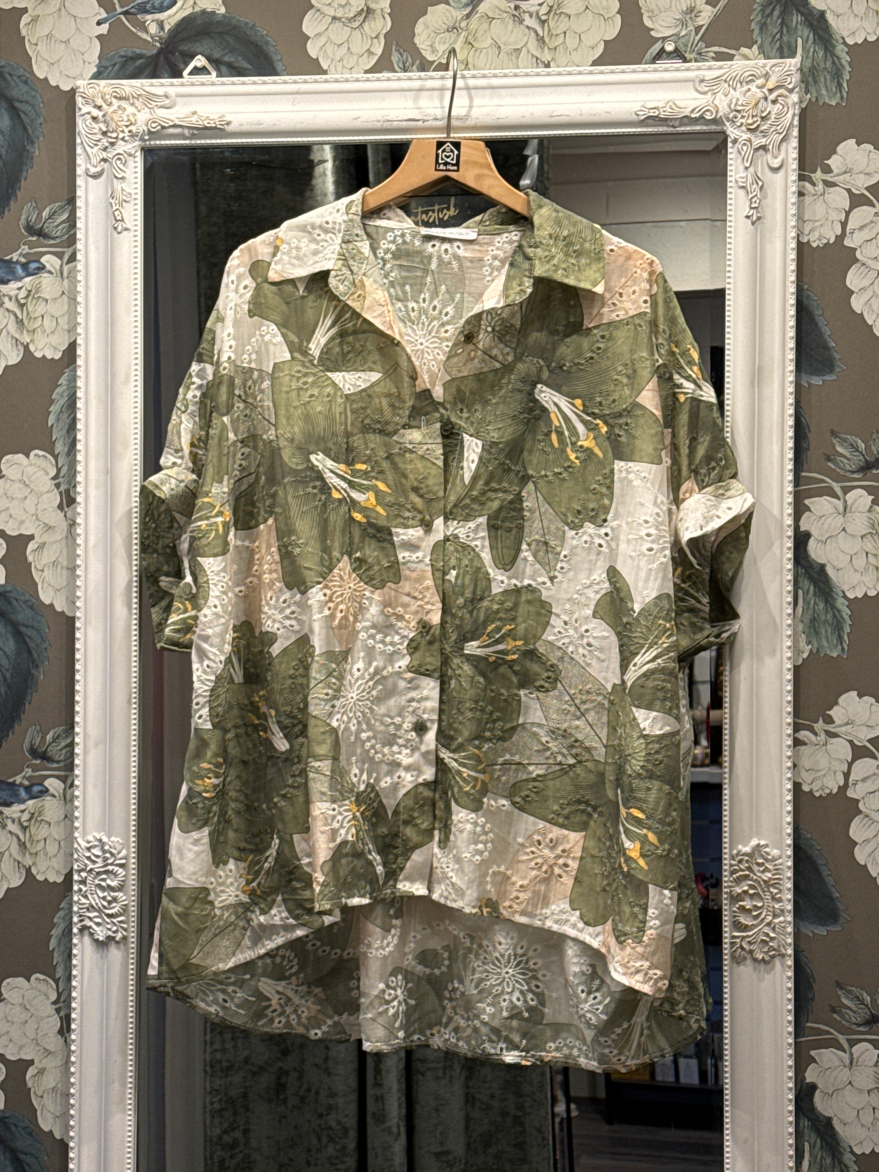 Blus oversized Khaki Onesize - Caramelle Fashion hos Lilla Hem