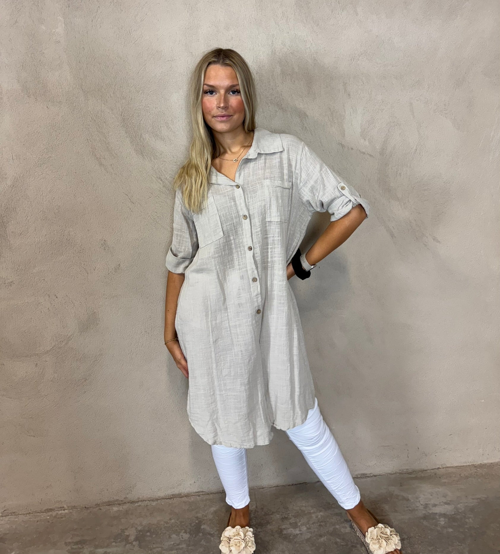 Ina långskjorta linne-look - Jörlevik of Sweden hos Lilla Hem