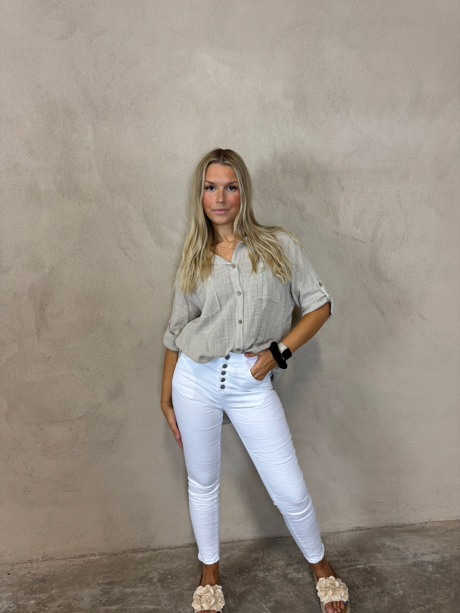 Ina Långskjorta Linne-Look Beige - Jörlevik of Sweden | Lilla Hem