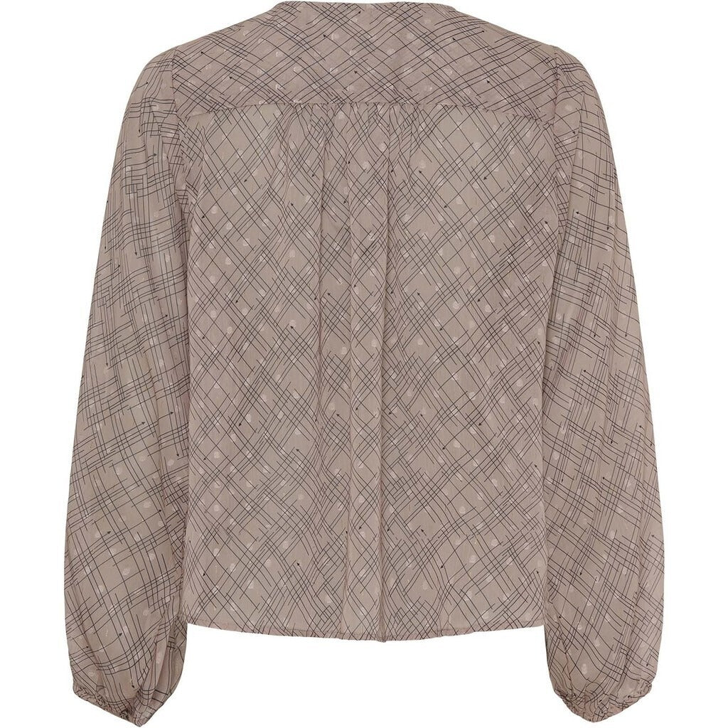 Blus Jodie Shirt L86 Dark Sand/Black - I SAY | Lilla Hem