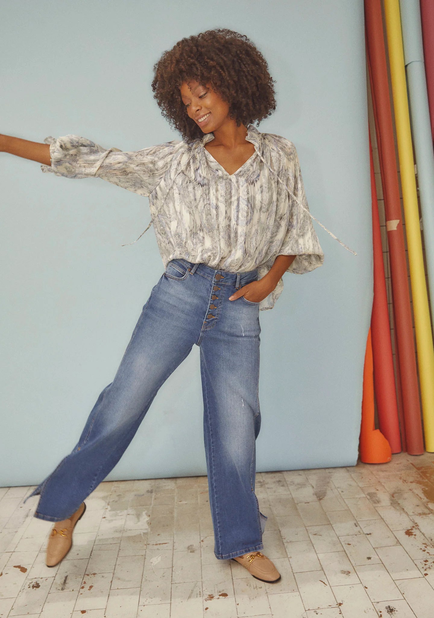 Bologna Split Jeans - Mid Denim Strl 42 - I SAY hos Lilla Hem