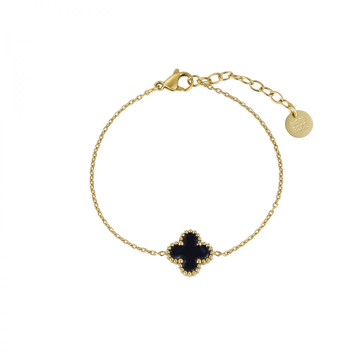 Clover Enamel Bracelet Black/Gold - Bud To Rose hos Lilla Hem
