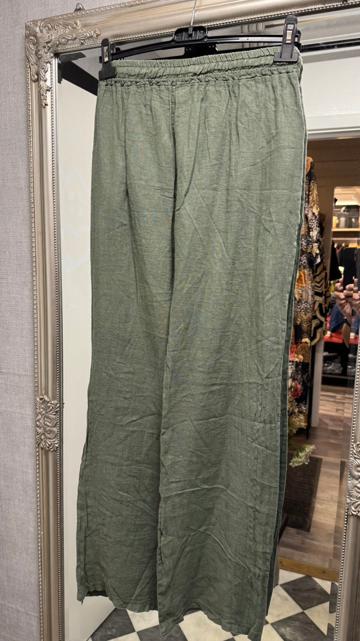 Linnebyxa Khaki Khaki - Gemini | Lilla Hem