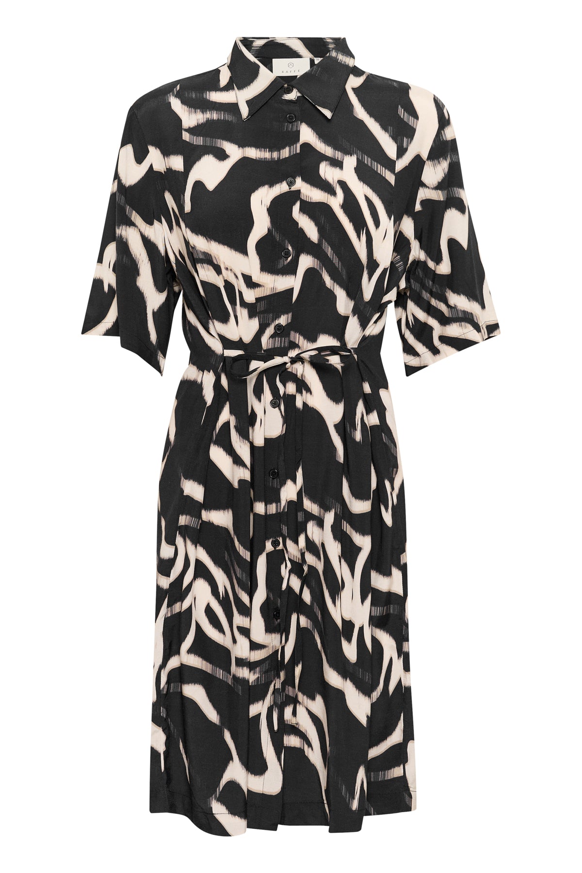 KAmartha Dress Black/Nature Organic Lines - KAFFE | Lilla Hem
