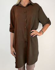 Lång blus Oversized Choco - Caramelle Fashion hos Lilla Hem
