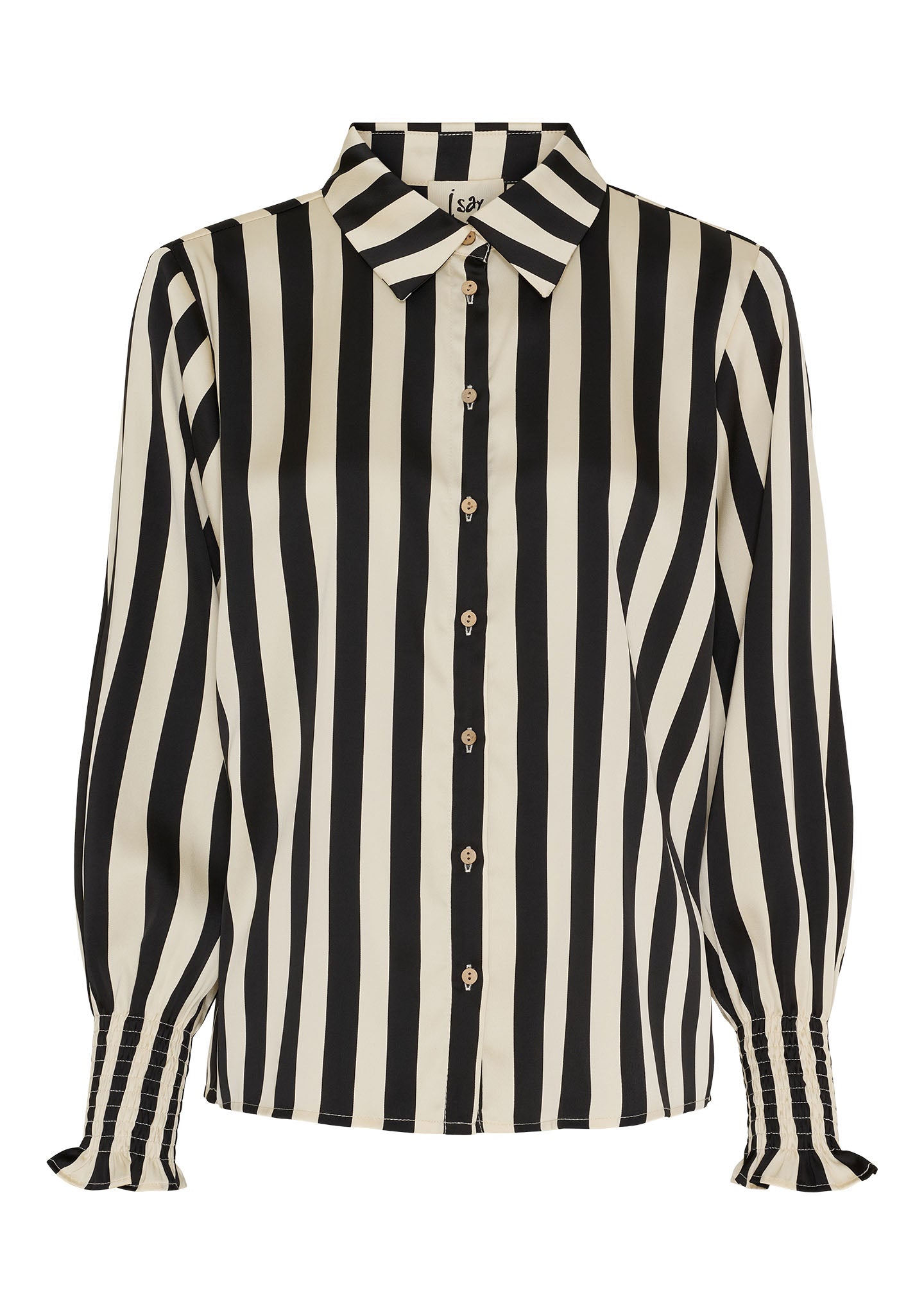 Melba Printed Blouse M27 Black/Cream Stripe - I SAY | Lilla Hem