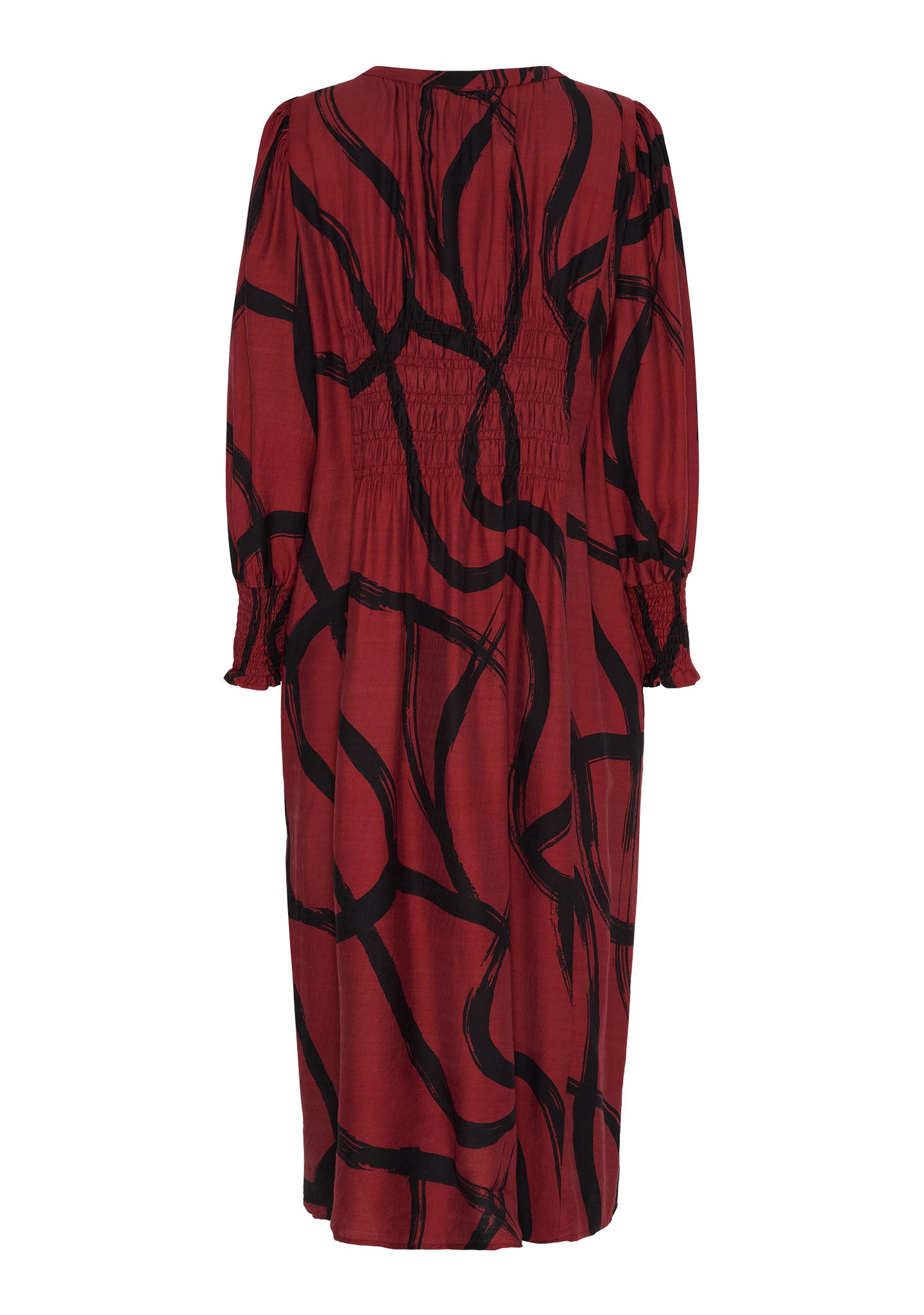 Ane V-Neck Dress M97 Black On Red - I SAY | Lilla Hem