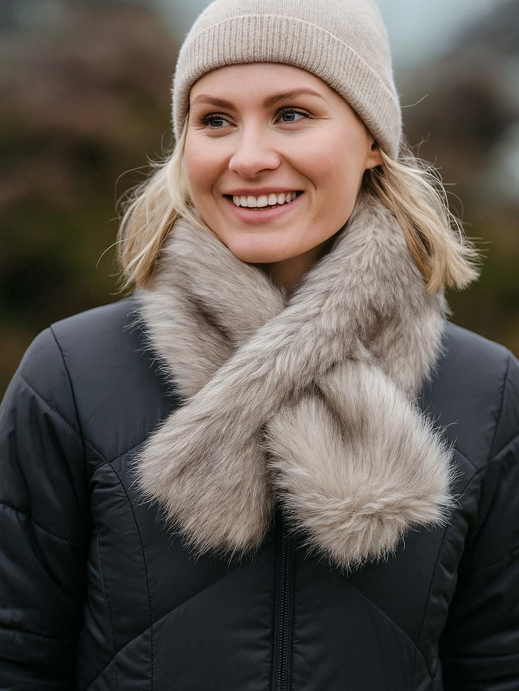 Pälskrage Beige - Caramelle Fashion | Lilla Hem