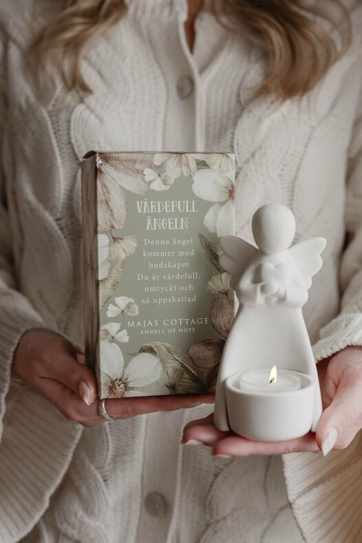 Ängel "värdefull" Ljuslykta i Fin Gåvobox Vit - Majas Cottage | Lilla Hem